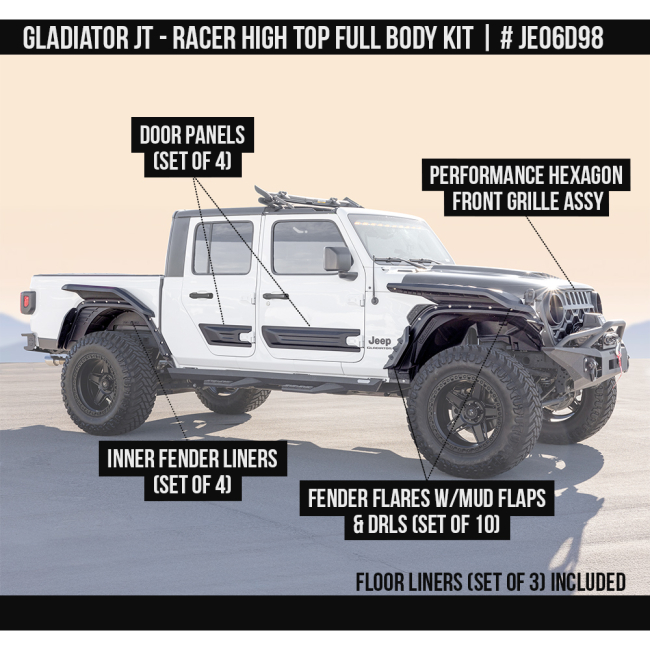 Gladiator JT 2019-2025 Racer High Top Body Kit - Air Design